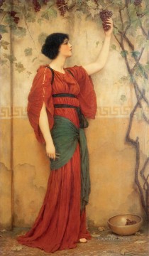 ジョン・ウィリアム・ゴッドワード Painting - 秋の新古典主義女性ジョン・ウィリアム・ゴッドワード
